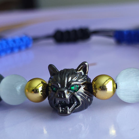 Macrame Wolf Head Bracelet - Unisex