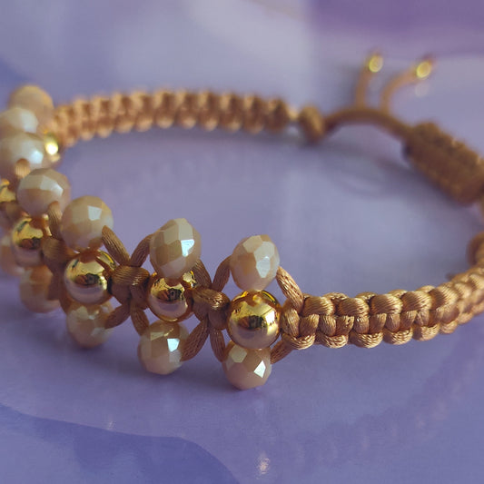 Golden Tones Macrame Bracelet